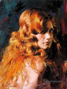 Jolie fille MIG 15 Impressionist Peinture à l'huile